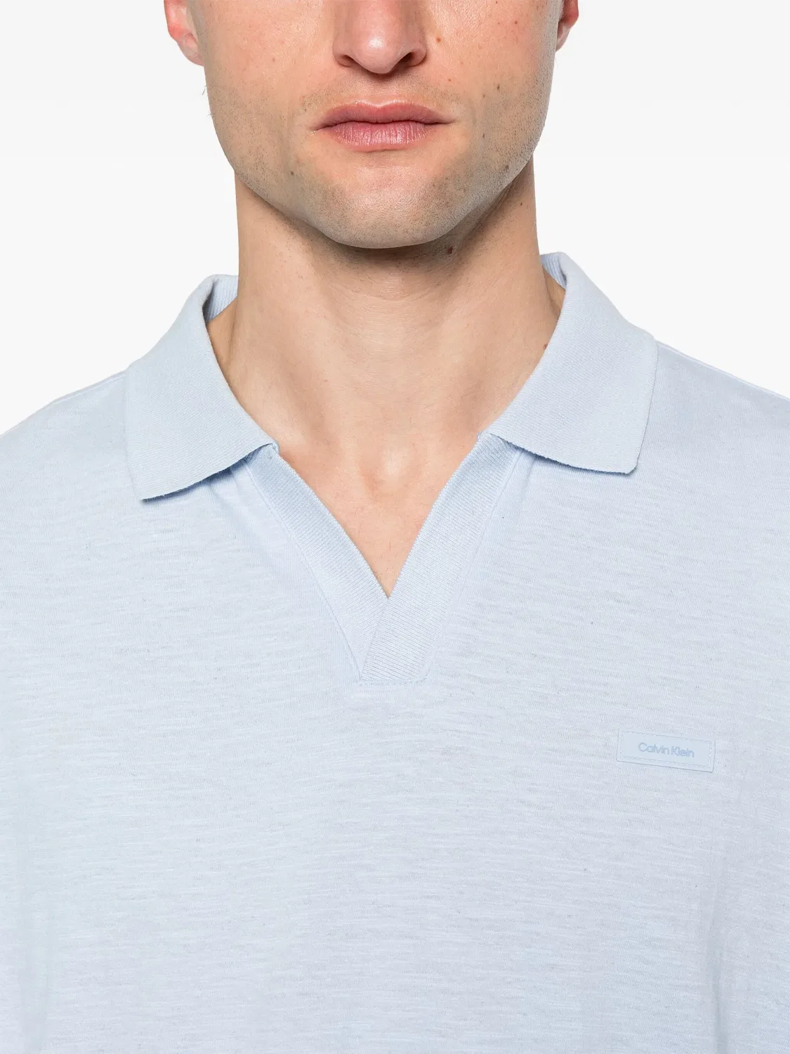 Calvin Klein Поло меланж с логотипом, синий — фото 4