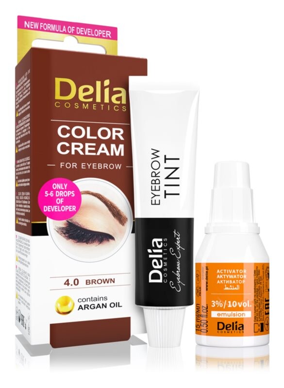 

Краска для бровей Delia Cosmetics Argan Oil, оттенок 4.0 Brown 15 мл