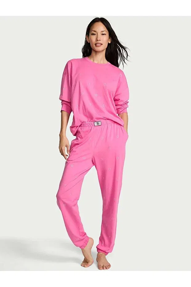 Женский комплект пижамы с длинным рукавом Victoria's Secret, Sparkling Pink