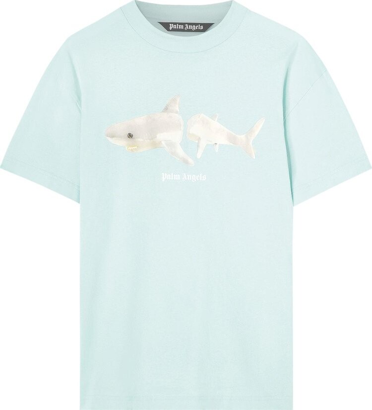 

Футболка Palm Angels Shark Classic Tee 'Light Blue/White', синий