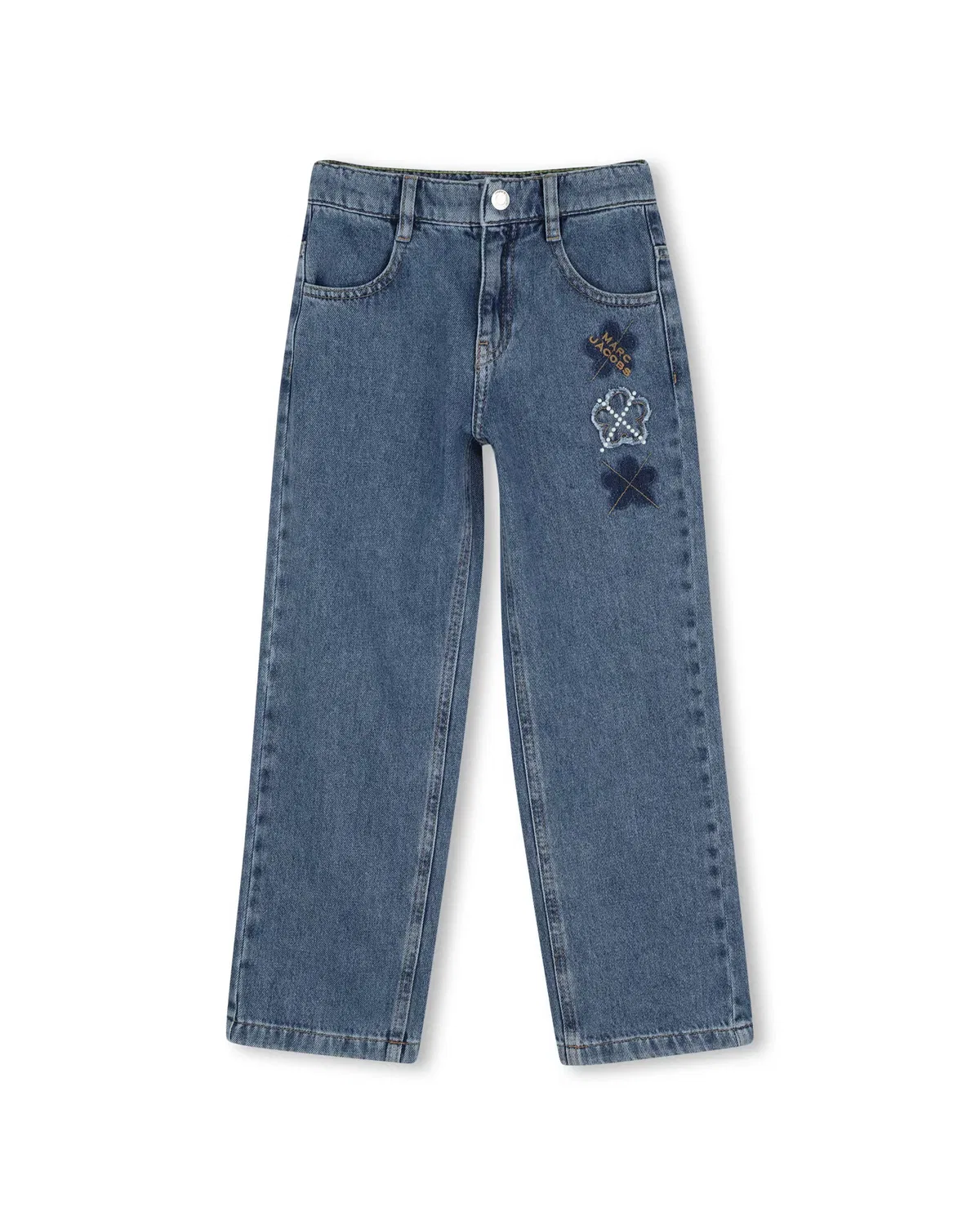 Детские джинсы для девочек с принтом Marc Jacobs, Azul