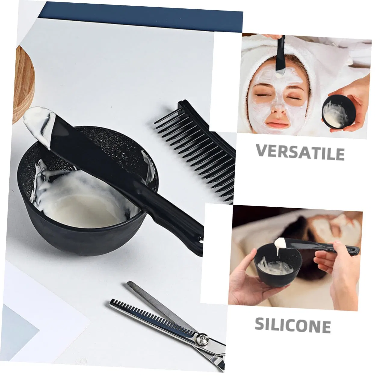 Набор для масок для лица Silicone Face Mask Set Homoyoyo, 2 миски, 2 палочки, 10x10x7 см — фото 3