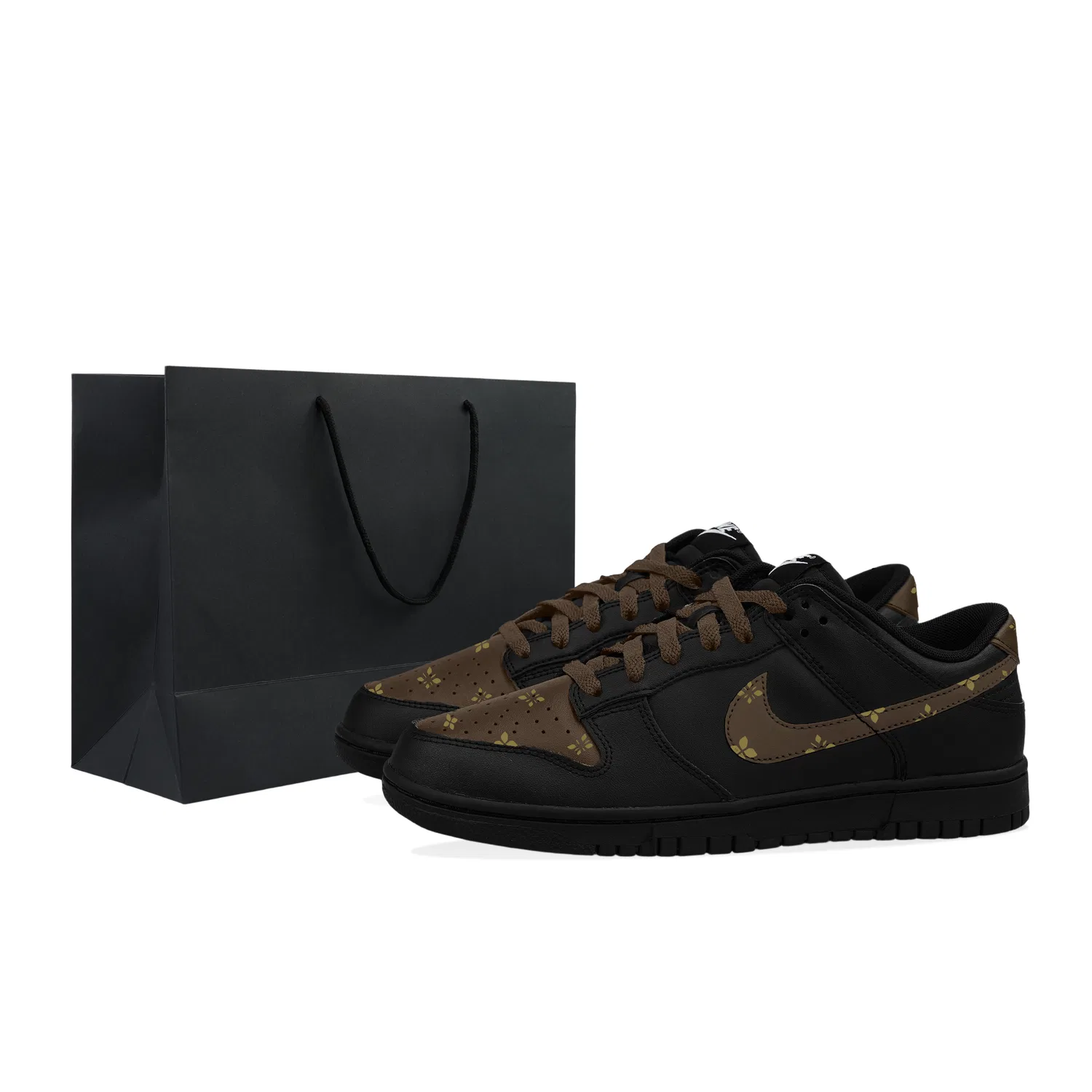 Кроссовки низкие Nike Dunk Leather Black Brown
