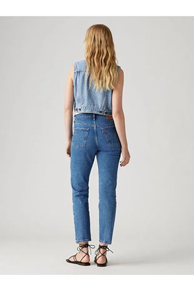 Женские джинсы с высокой посадкой 501 Regular Fit High Waist Cropped Jeans Levi'S, Dark Blue — фото 4