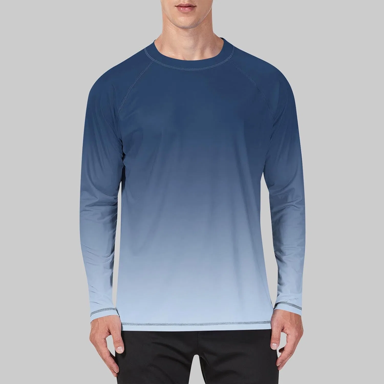 Мужская футболка с длинным рукавом градиент, Regular Fit, Dark Blue — фото 2