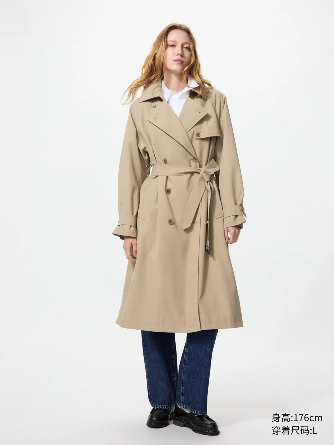 Плащ-ветровка Uniqlo, темно-синий — фото 3