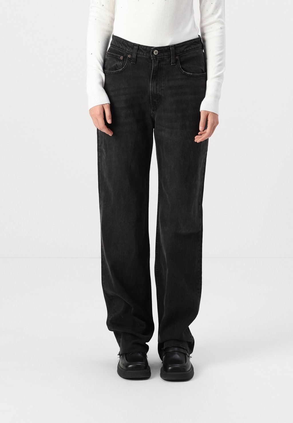 

Джинсы свободного кроя RELAXED Abercrombie & Fitch, темно-синий деним