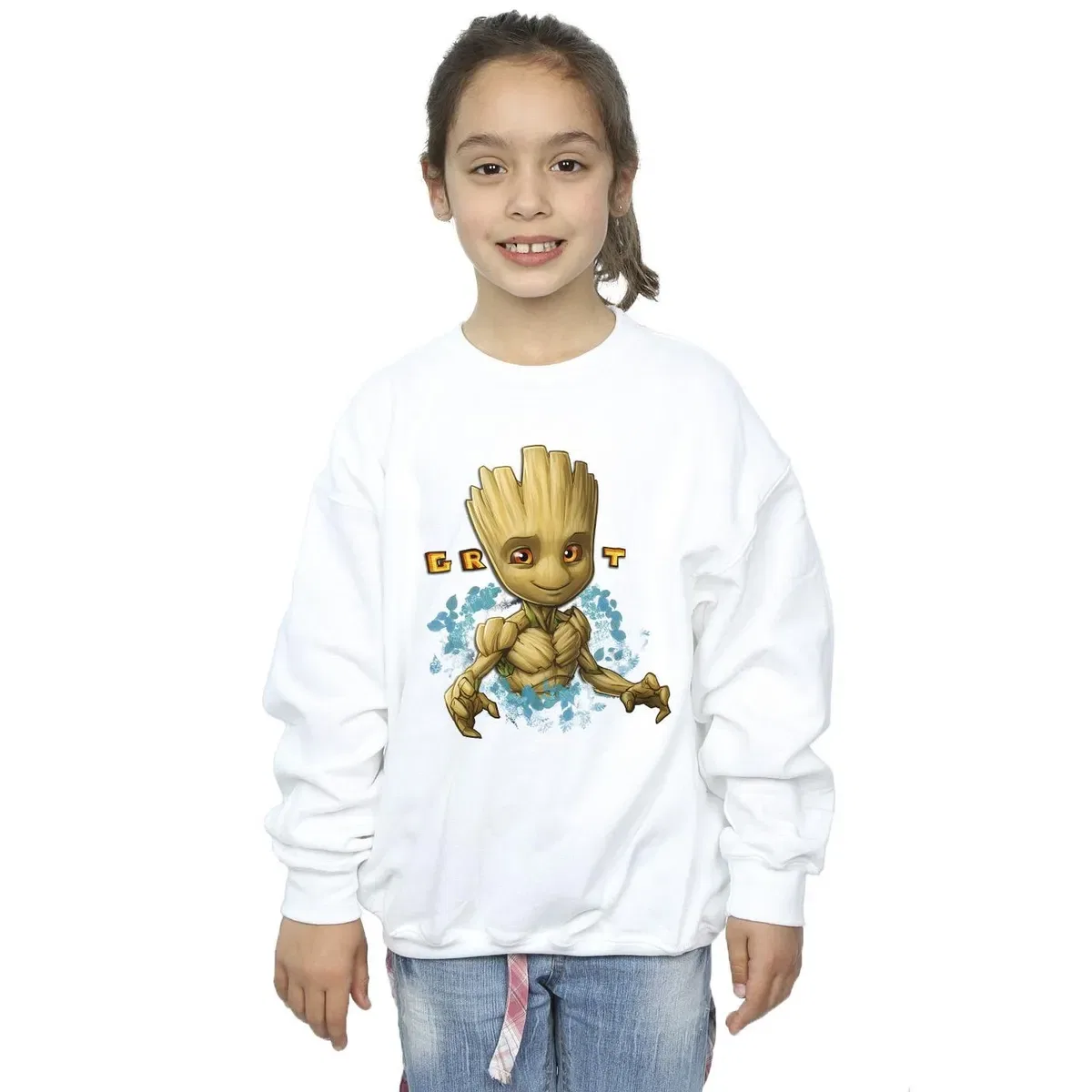 Свитшот с принтом Groot flowers Guardians Of The Galaxy, White