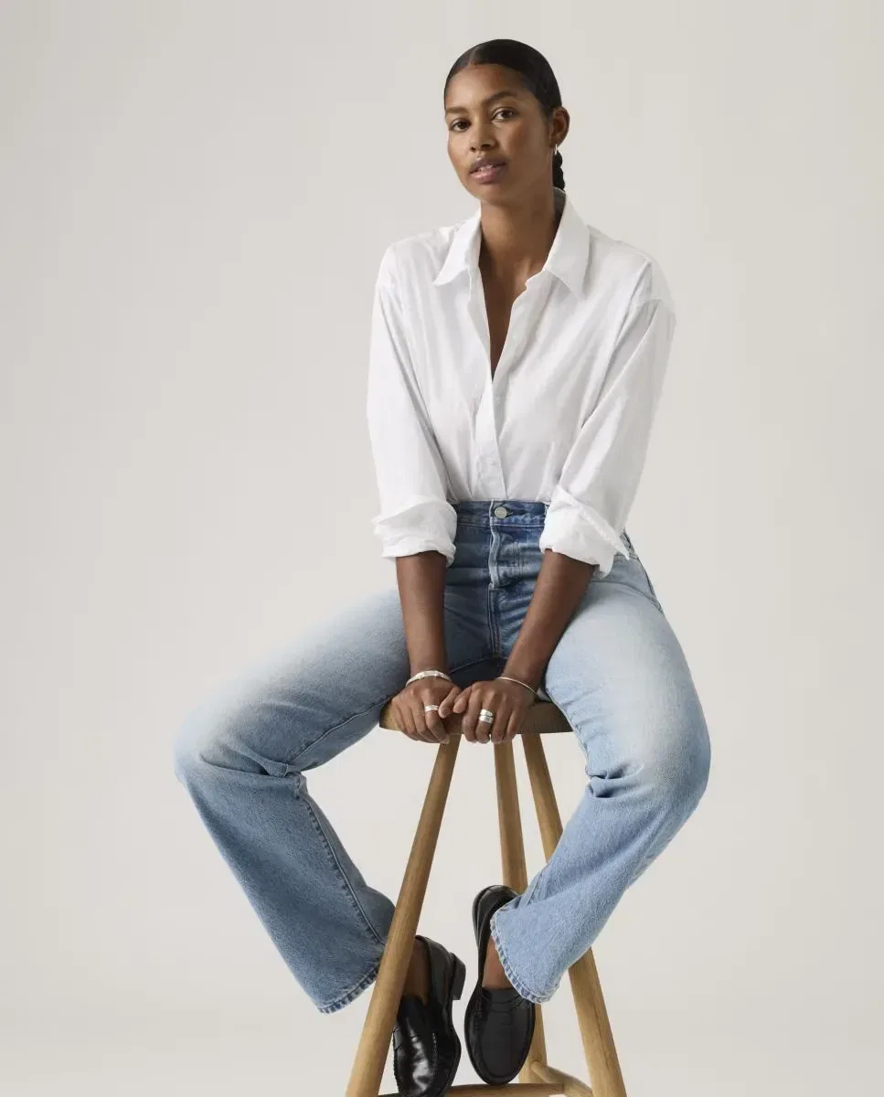 Женская укороченная рубашка с длинным рукавом Levi's, Blanco — фото 3