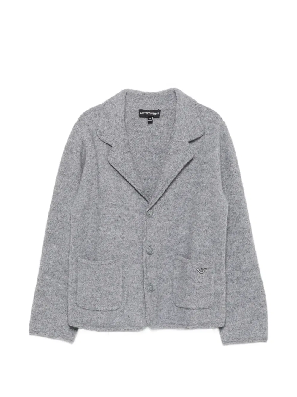 Вязаный кардиган с логотипом Emporio Armani Kids, серый