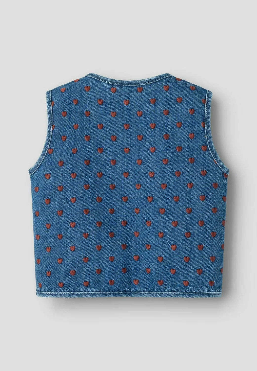 Джинсовый жилет с вышивкой Lil' Atelier, Dark Blue Denim — фото 3