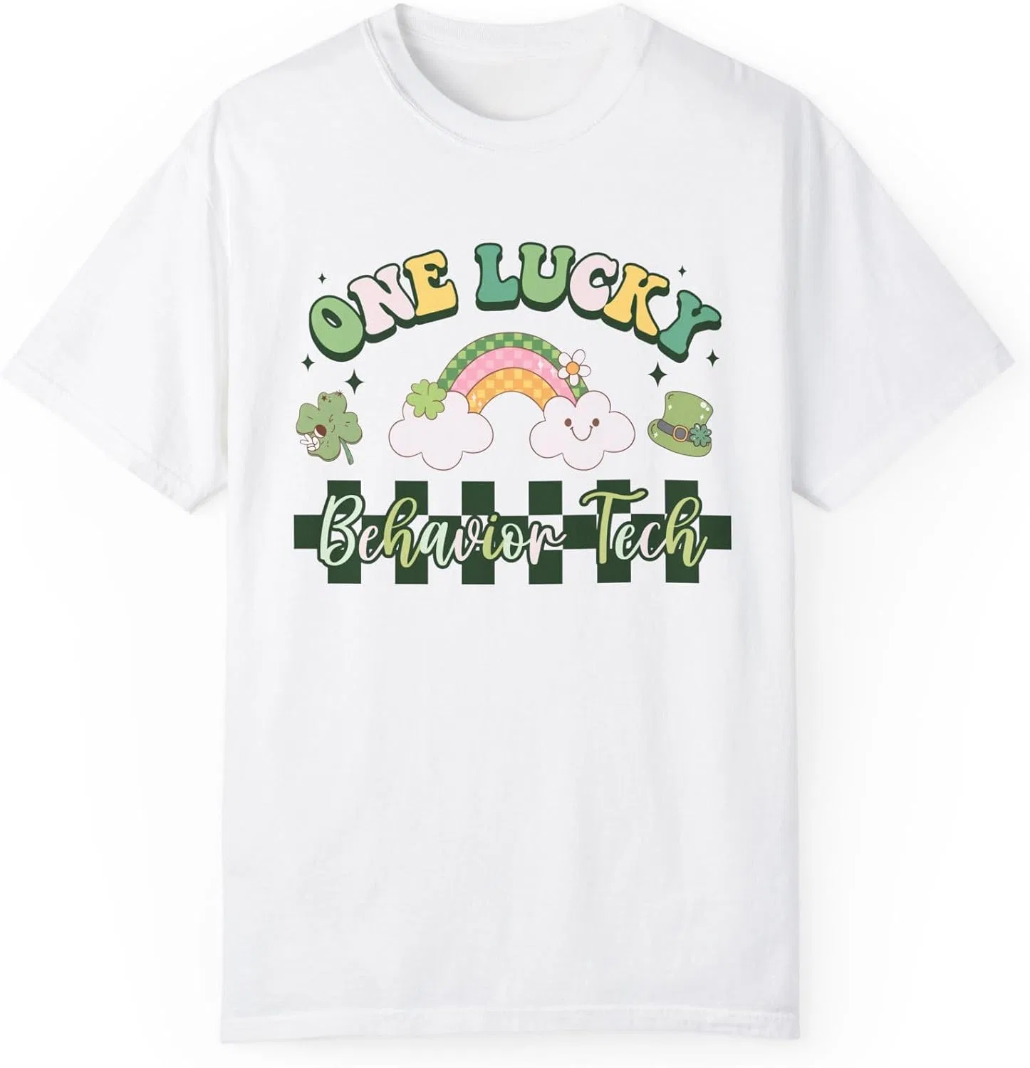 Футболка с клетчатым принтом St. Patrick's Day Comfort Colors, White