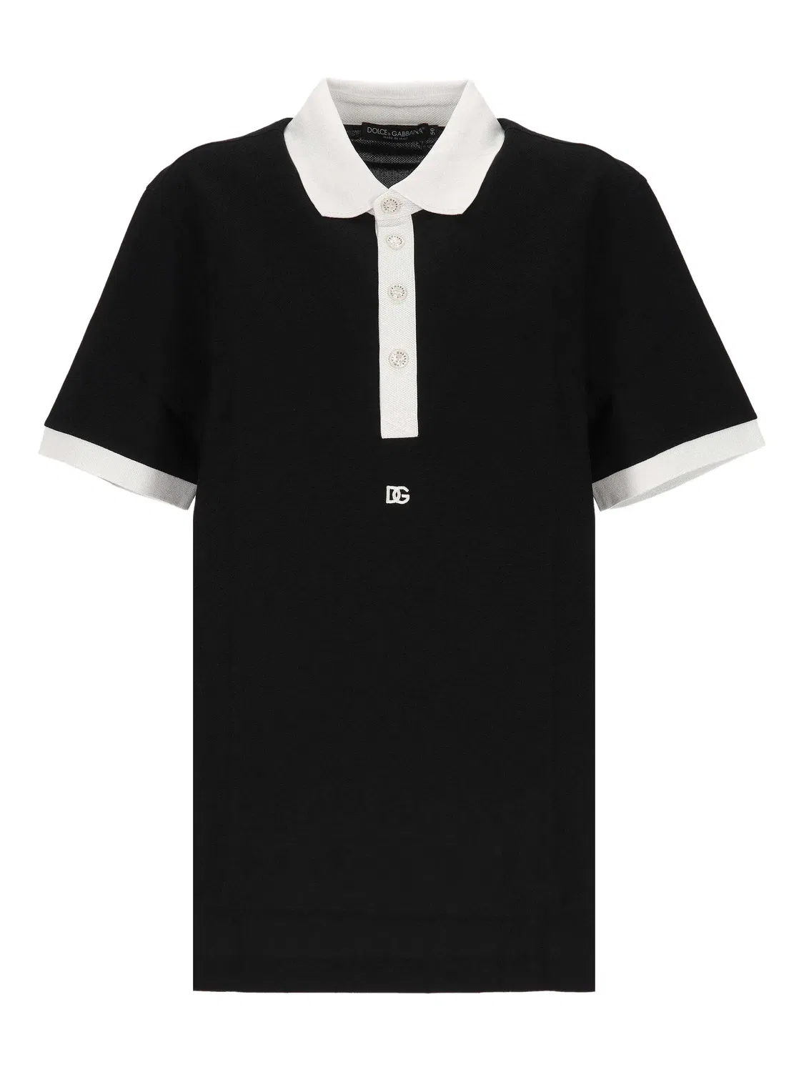 Поло из хлопка от Dolce & Gabbana, черный
