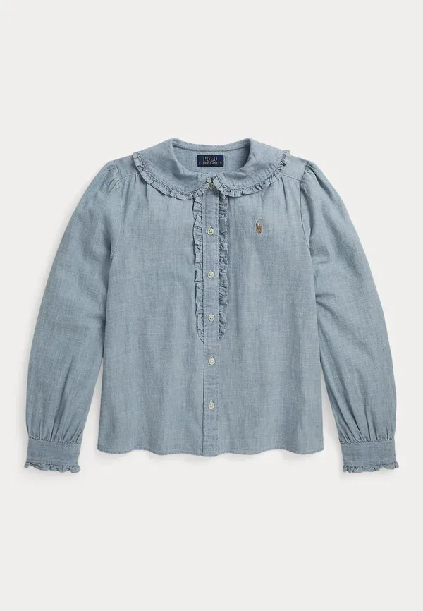 Блузка хлопковая Ruffled Top Polo Ralph Lauren, New Medium Wash