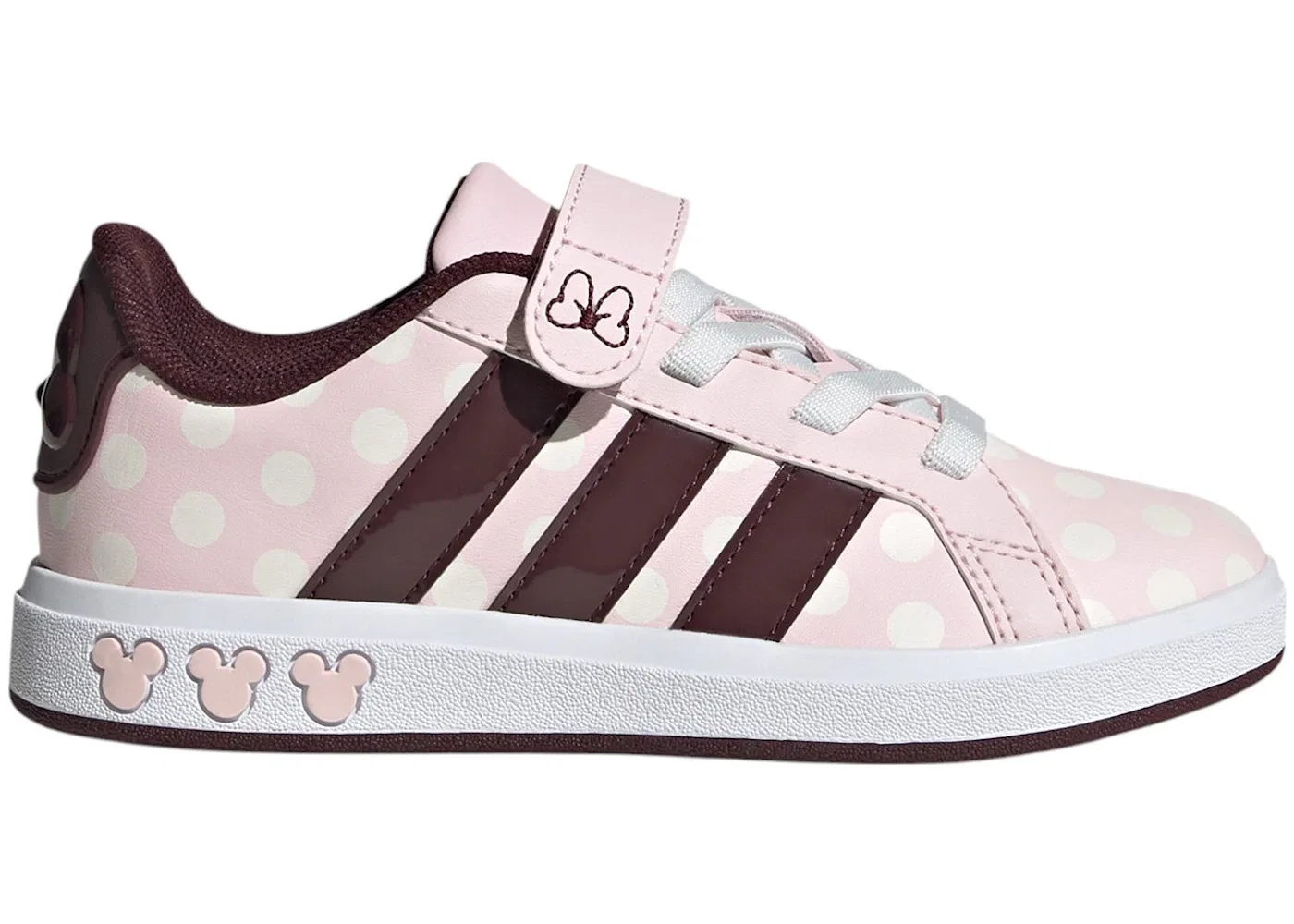 Детские кроссовки для девочек с принтом Adidas Grand Court, Clear Pink Aurora Ruby Chalk White