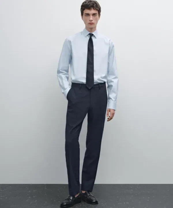 Оксфордская рубашка slim fit, 100% хлопок, Massimo Dutti — фото 2