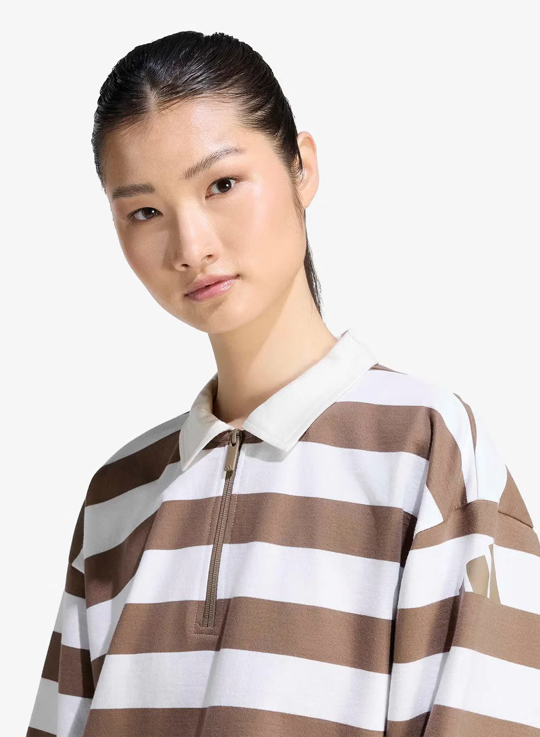 Поло свободного кроя Essential Contemporary French Terry Adidas, хаки — фото 3