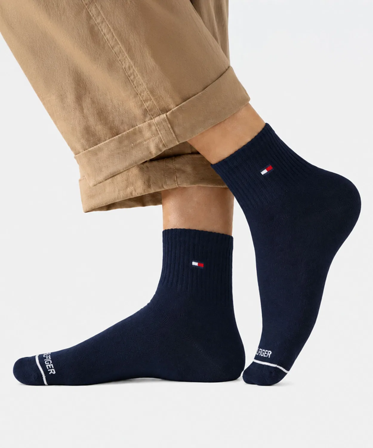 Мужские носки с логотипом, комплект из 3 пар TOMMY HILFIGER, Other 8 — фото 4