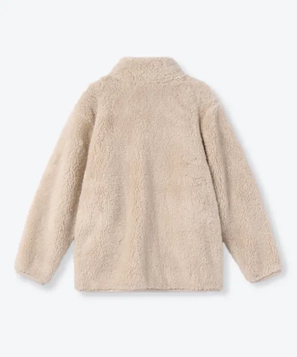 Флисовая куртка Shaggy Zip-Up, Musinsa Standard Kids, светло-бежевый — фото 3