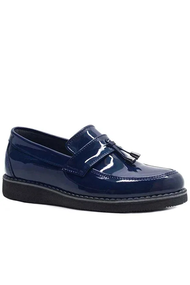 Детские туфли для девочек с коротким каблуком Ortopedikal, Navy Blue