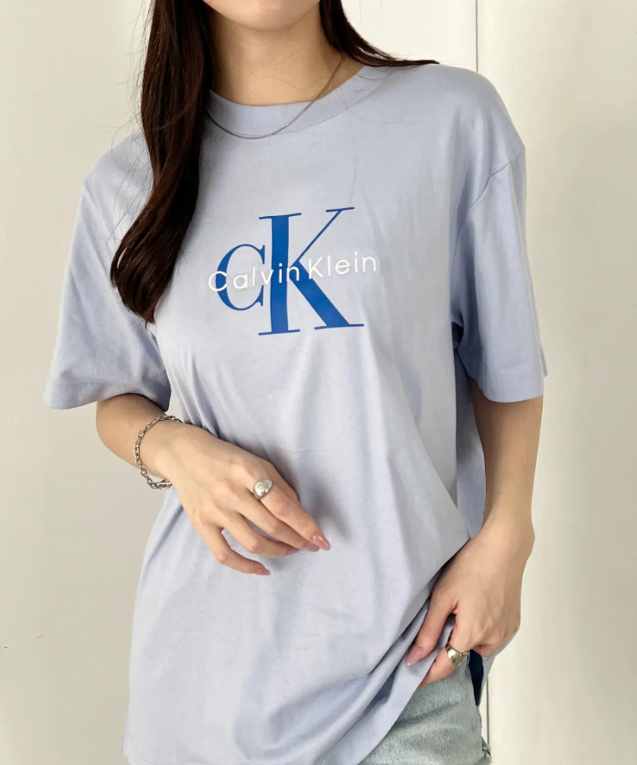 Мужская футболка с длинным рукавомMonologo Tee Calvin Klein, Light Blue