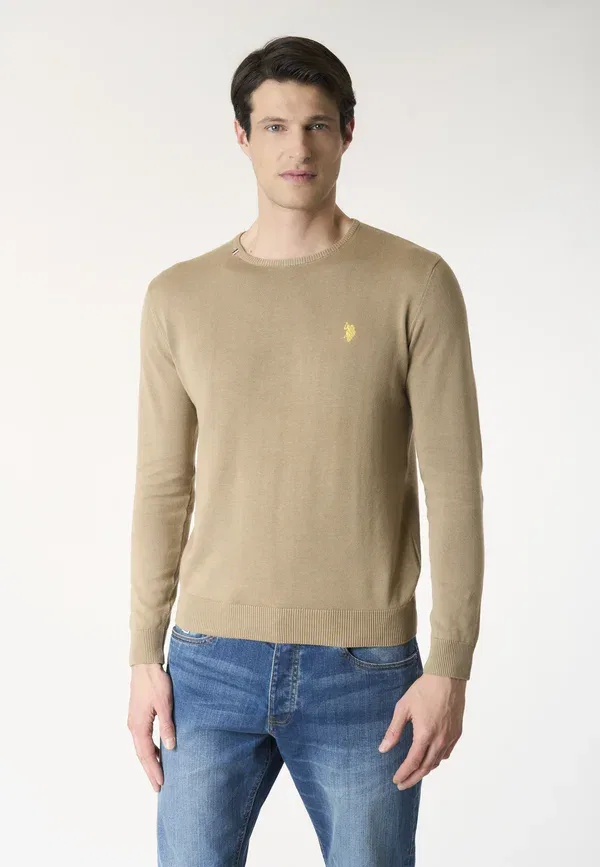 Джемпер хлопковый Jumper U.S. Polo Assn., Beige, бежевый