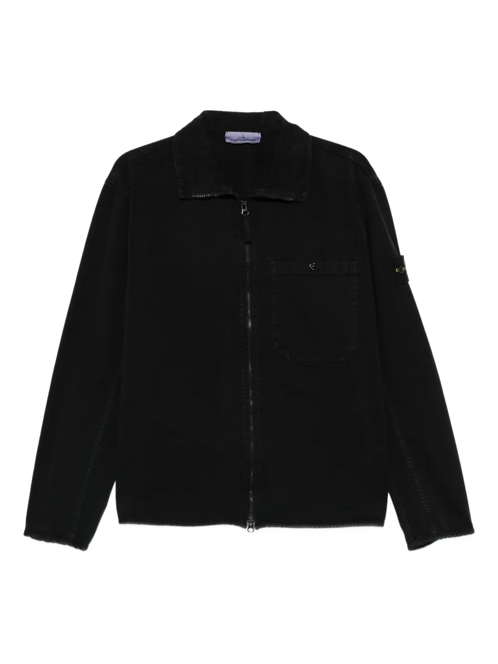Рубашка-оверсайт с карманом на молнии Stone Island, черный