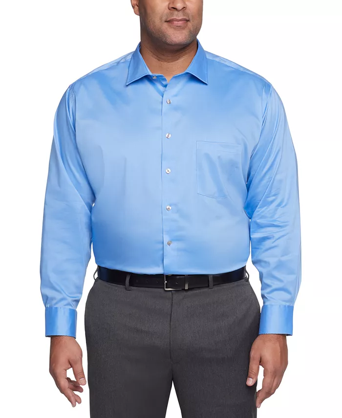 

Рубашка однотонная для высоких мужчин, ультра-несминаемая Van Heusen, синий