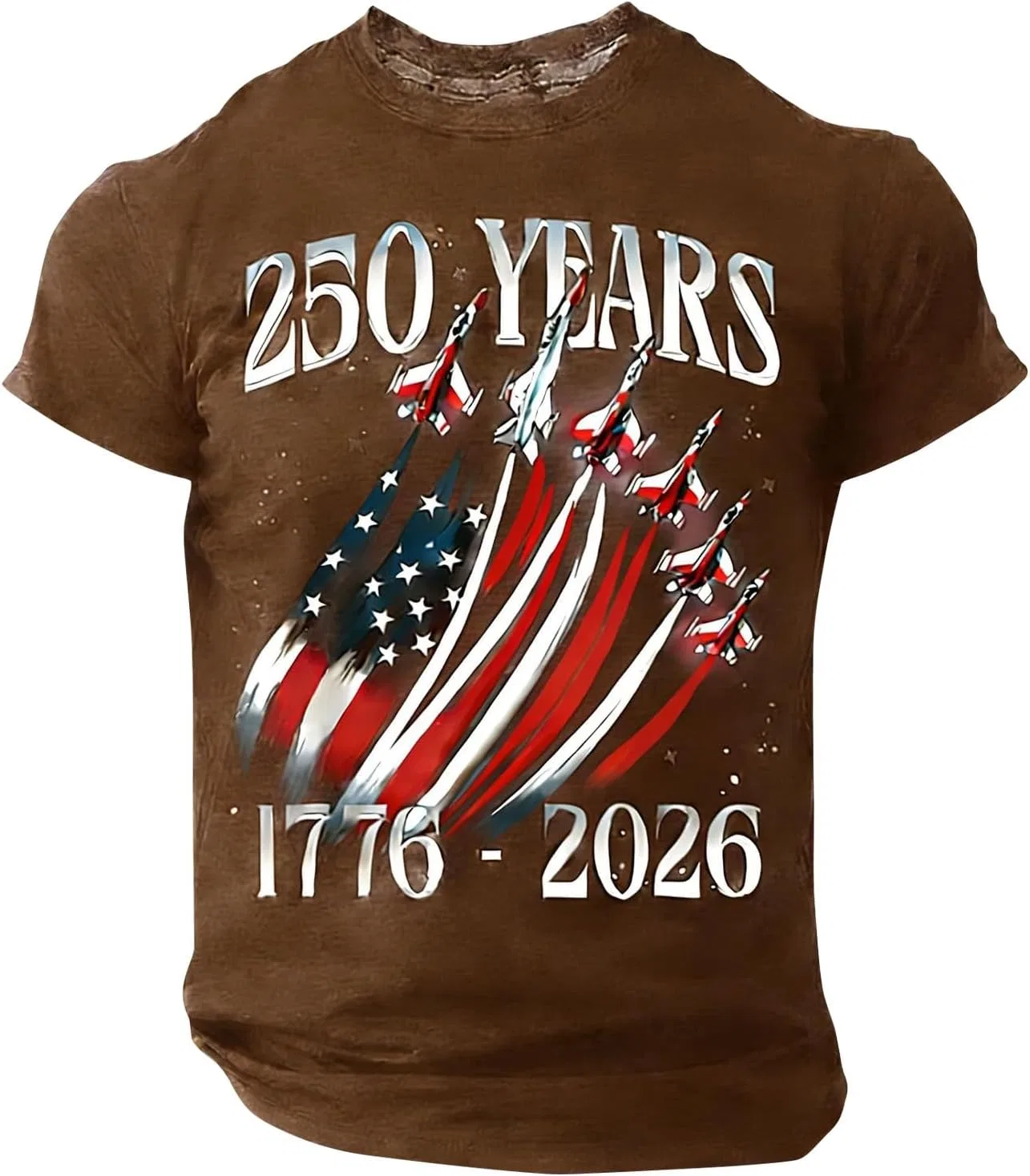 Мужская футболка с американским флагом 250th Anniversary, A-brown
