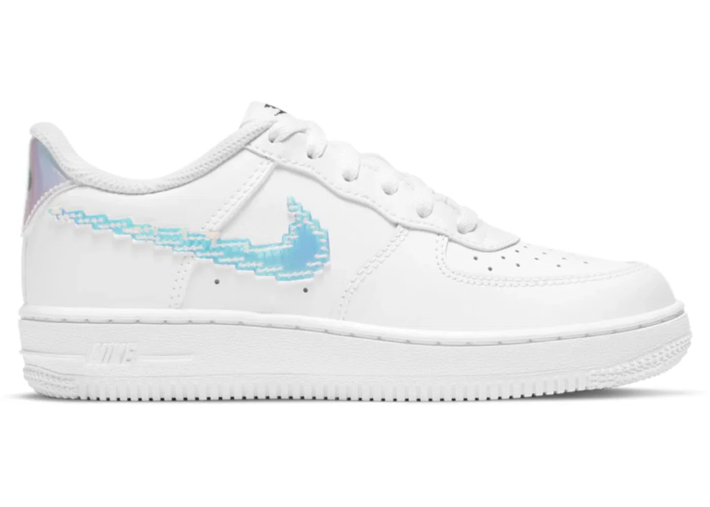 Детские кроссовки с цифровым принтом Nike Air Force 1 LV8, White/Black/Multi-Color