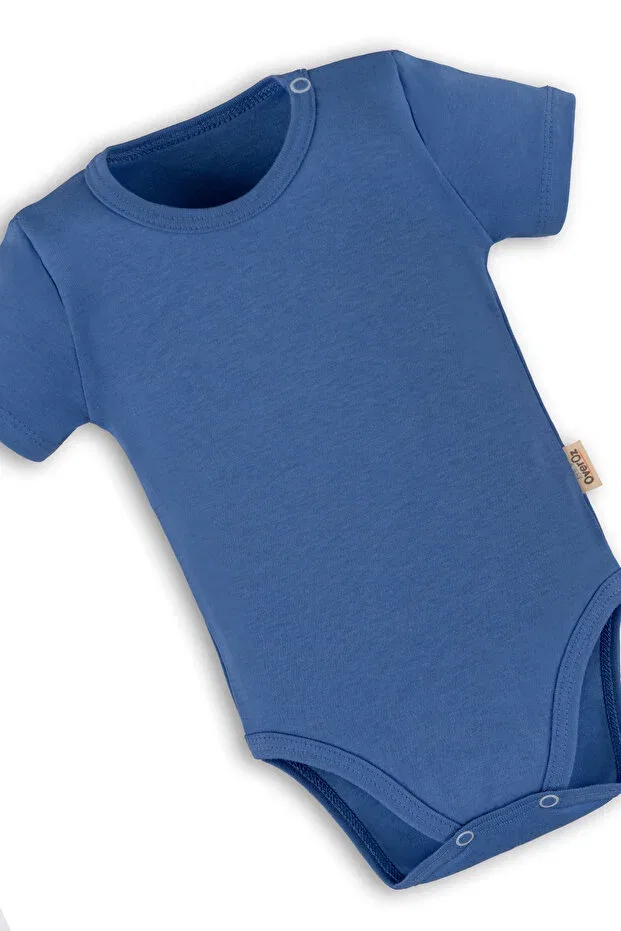Детское боди-комбинезон для новорожденных с принтом Organic 100% cotton father's lion printed baby bodysuit short sleeve snap fastener bodysuit jumpsuit 5268-m Overoz, Blue — фото 3