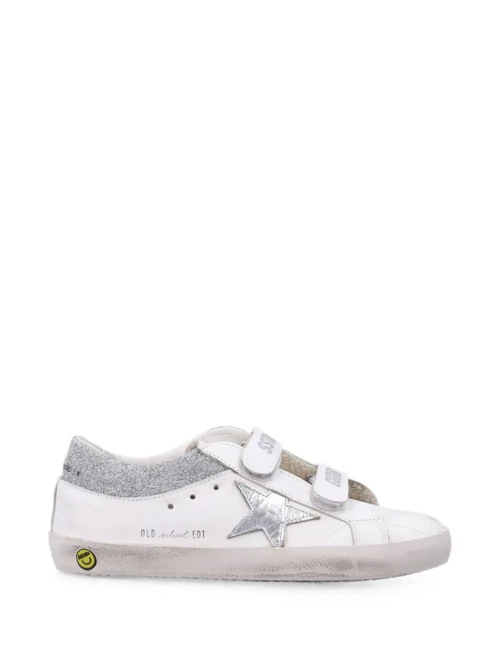 Кроссовки с блестками Old School Golden Goose Kids, белый