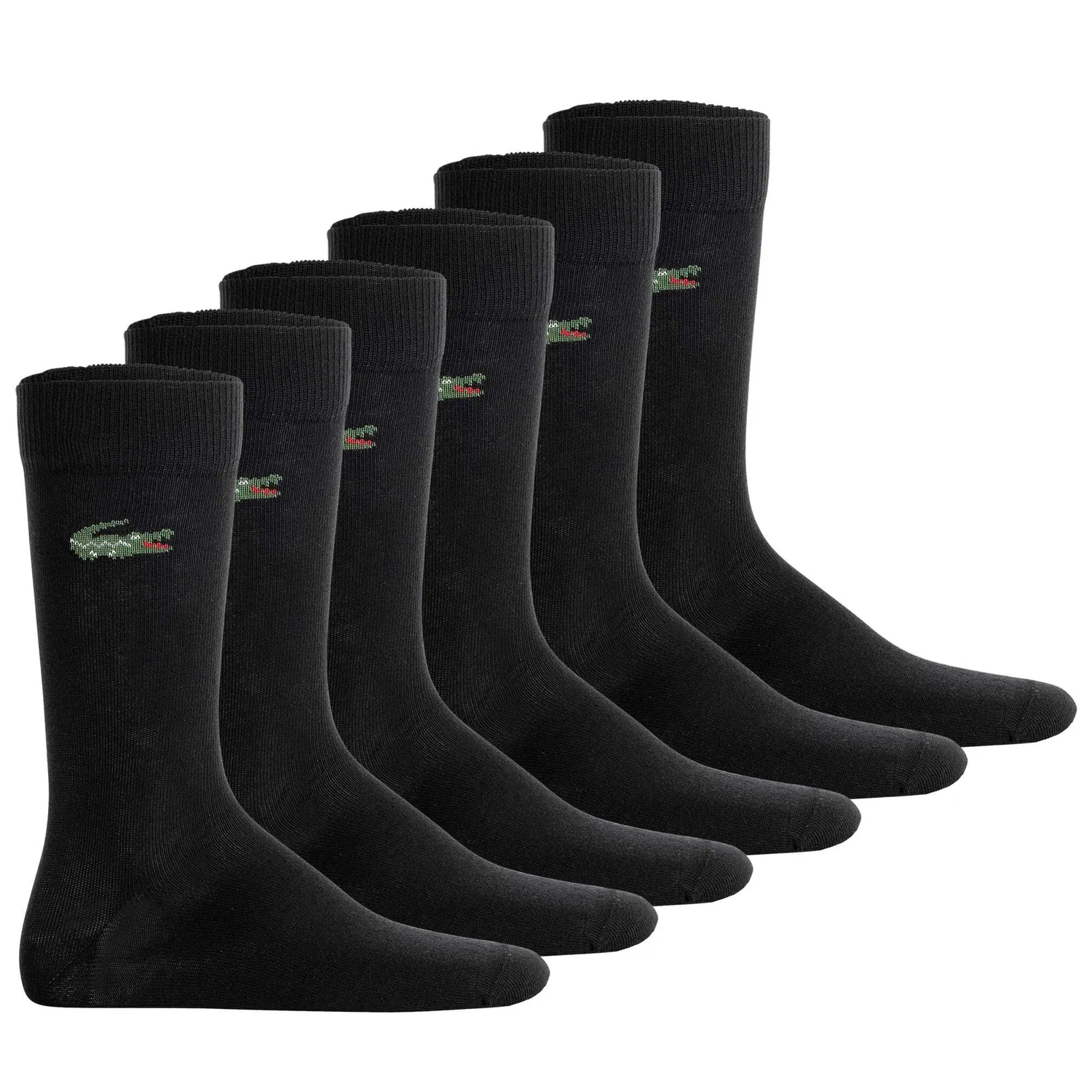 Носки Lacoste Black, 6 пар, Классические, Черные