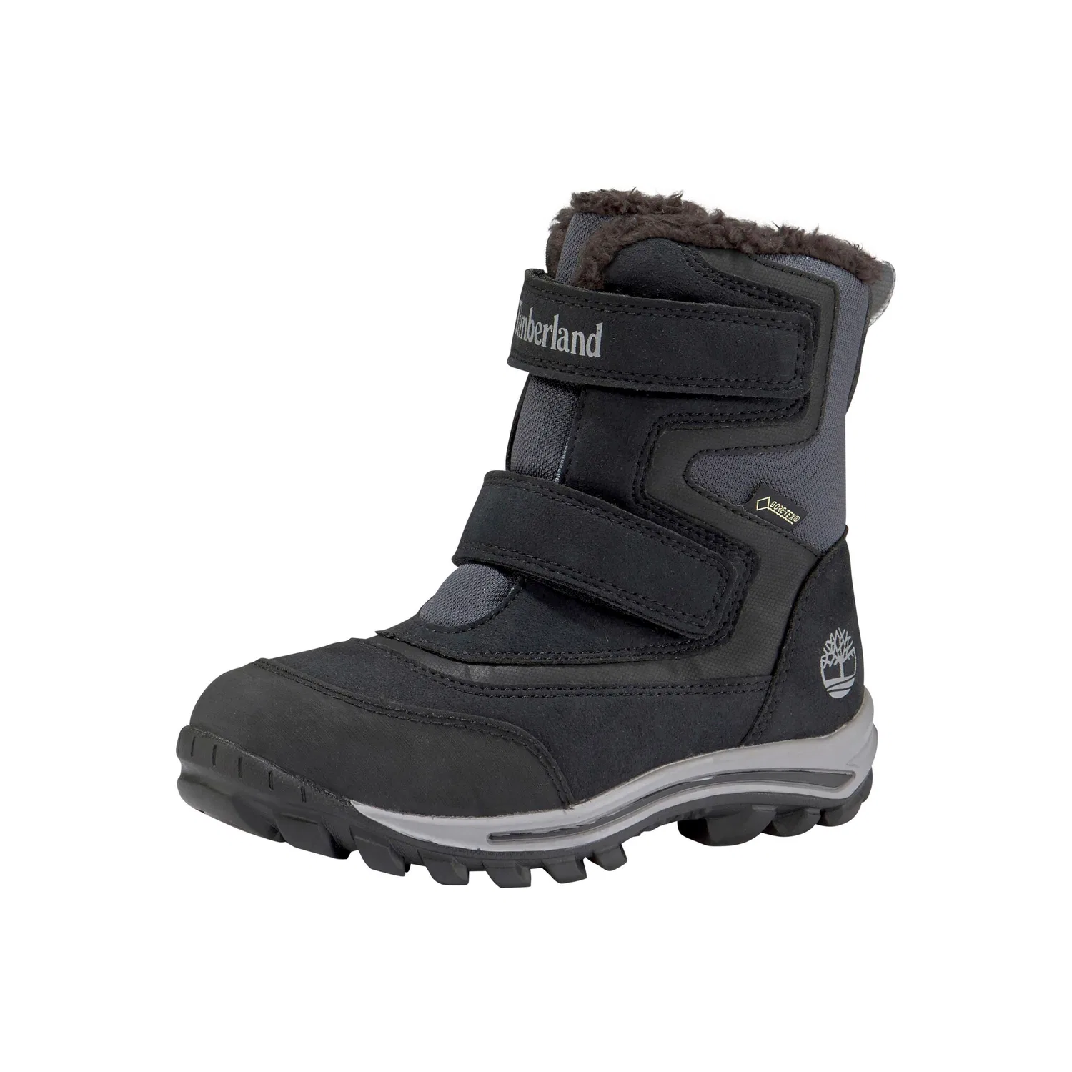 Детские зимние ботинки на шнуровке с мембраной Gore-Tex Timberland, Black-Grey