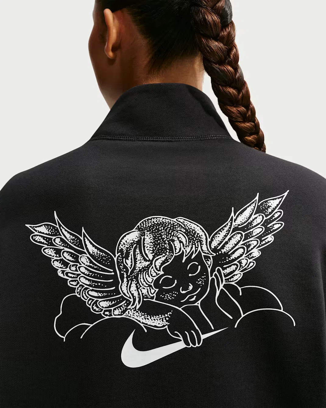 Толстовка Skate с круглым вырезом и молнией до середины груди из флиса Nike SB, Black — фото 4