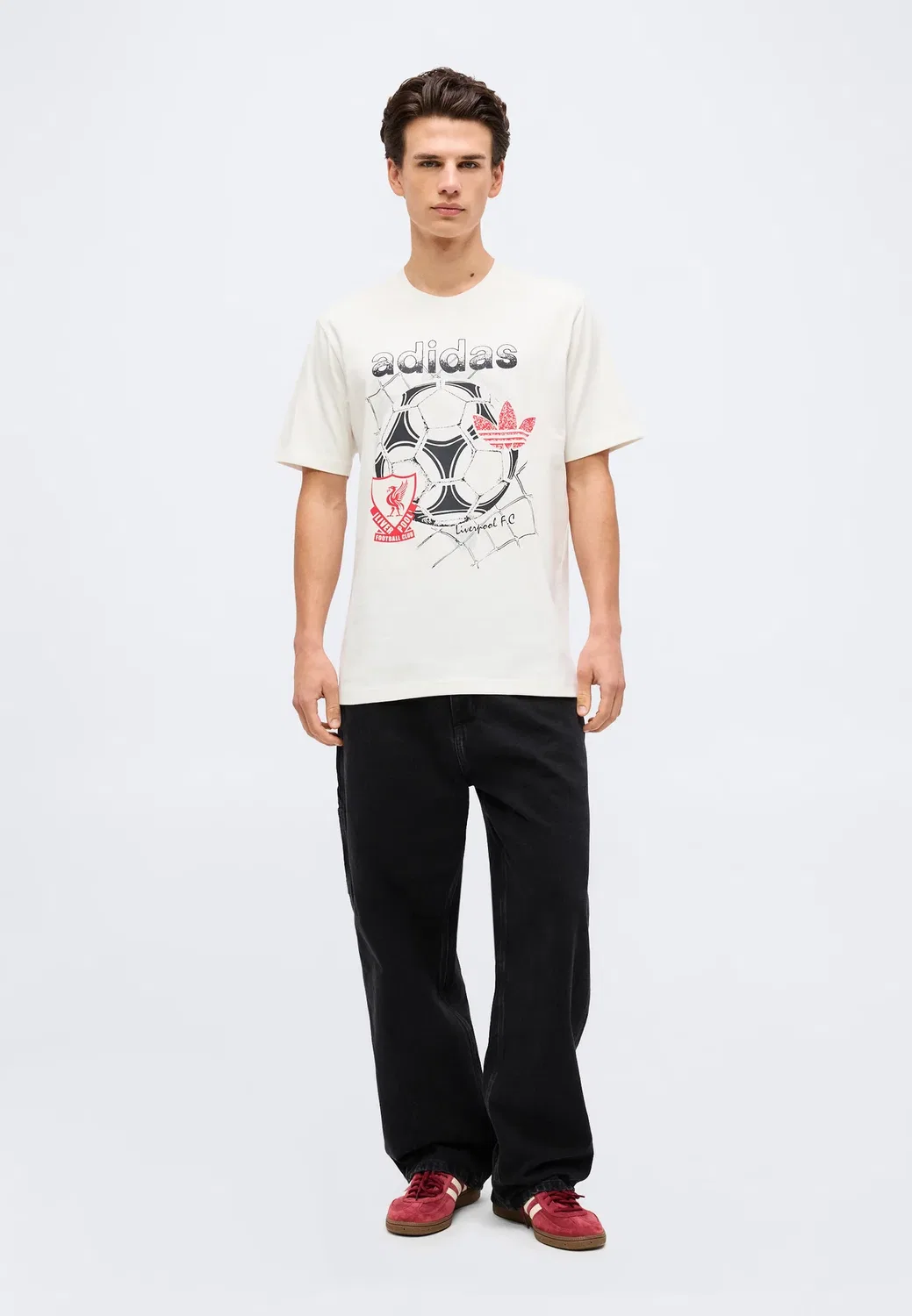 Футболка с графическим принтом "Ливерпуль" - клубная одежда Adidas Originals, Core White — фото 2