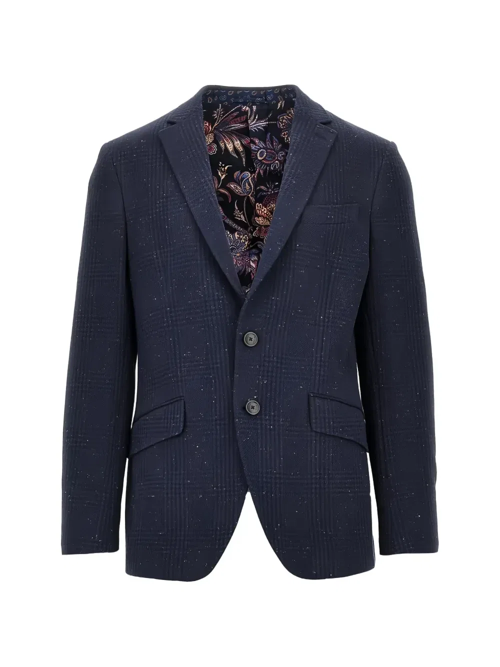 Твидовый однобортный блейзер Etro, синий