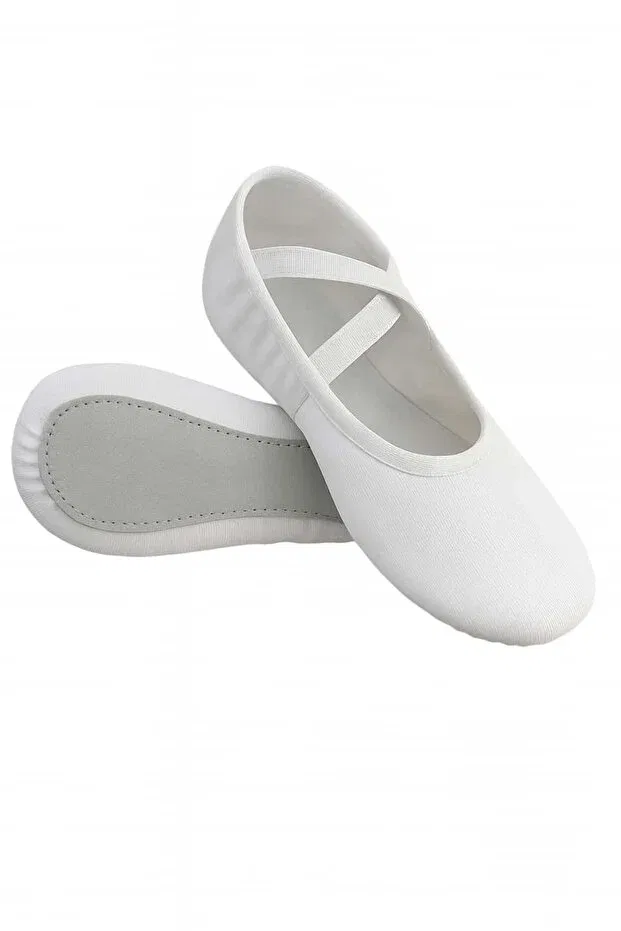 Детские балетки для девочек хлопковые Ada Kostüm Tasarım, White
