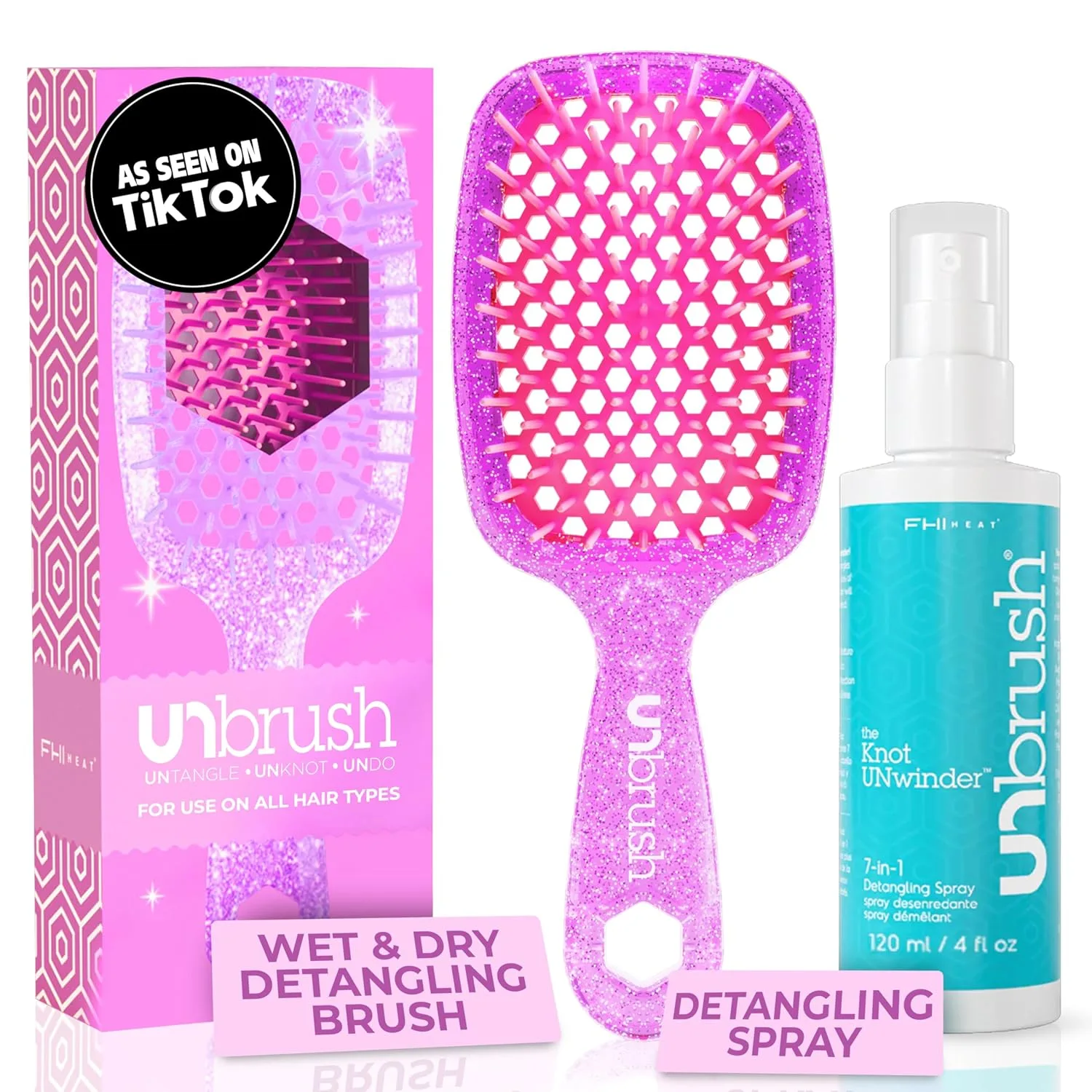 Спрей FHI Heat UNbrush and UNwinder, Rose Quartz Pink