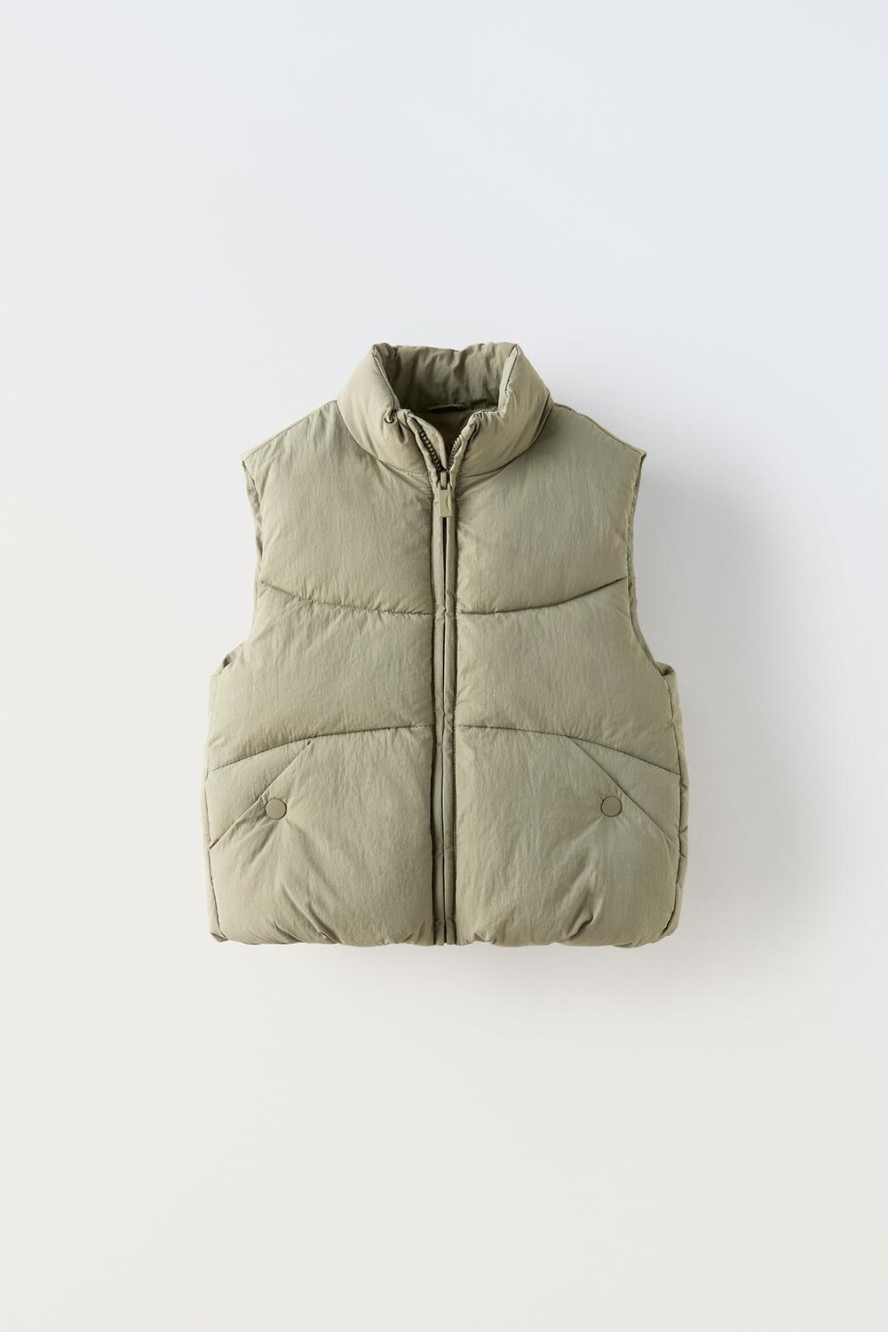 

Водоотталкивающий пуховик жилет ZARA, хаки