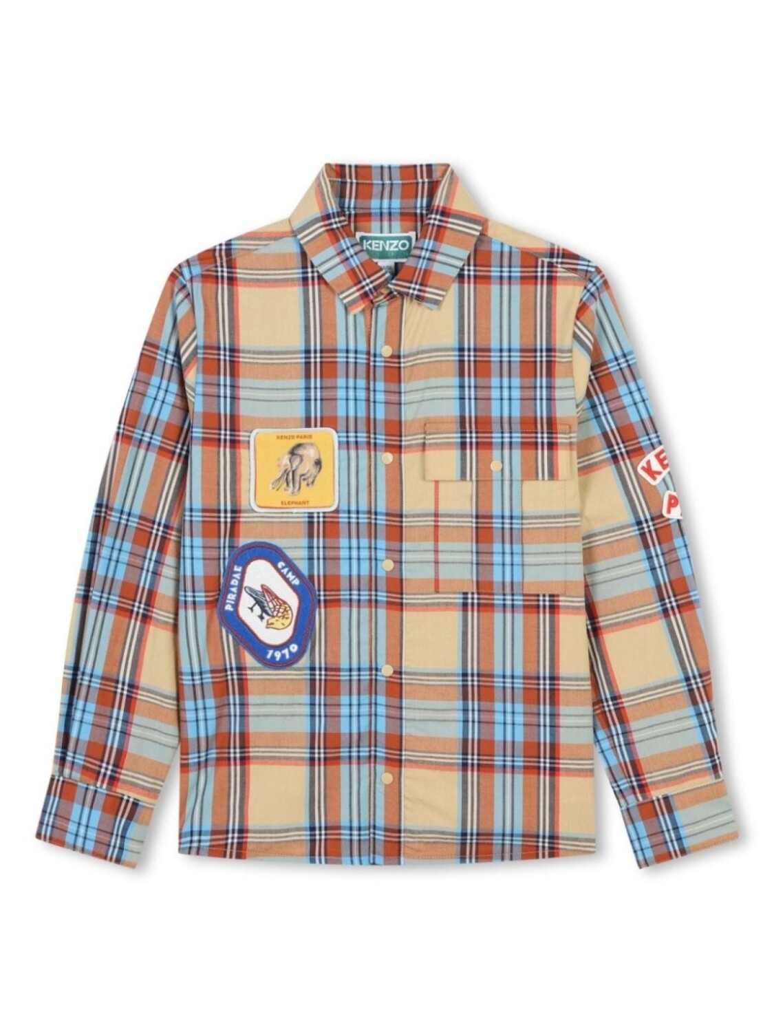 

Kenzo Kids рубашка в клетку, нейтральный цвет