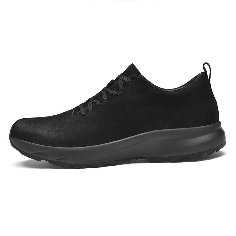 PEHL Top Grain Cow Leather Abrasion Resistant Height Increasing Cushioning, Black Matte