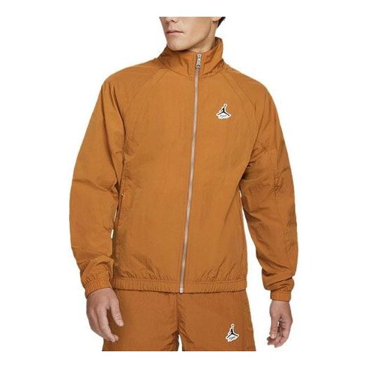

Куртка Men's Jordan Stand Collar Training Windproof Jacket Brown Yellow, желтый