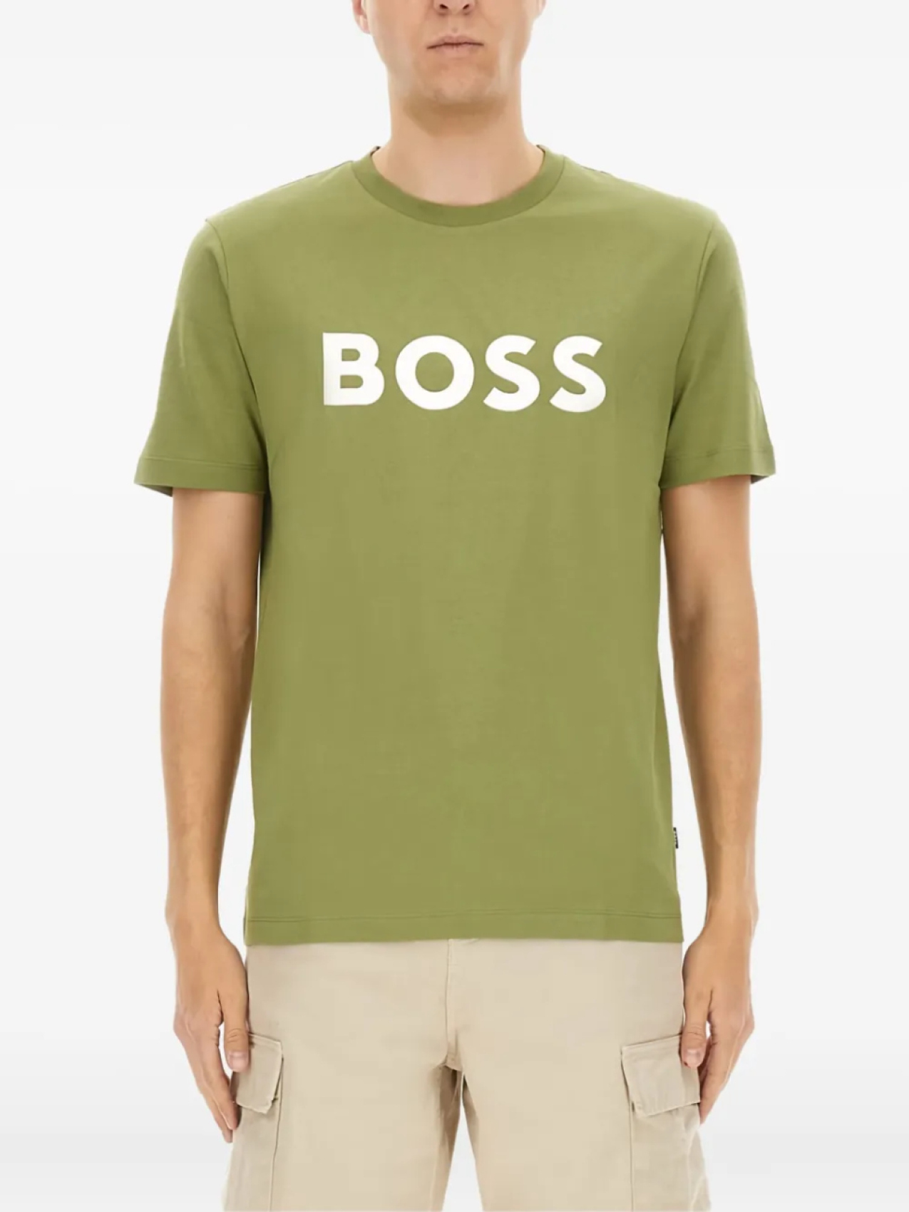 

Футболка из хлопка с логотипом BOSS, зеленый