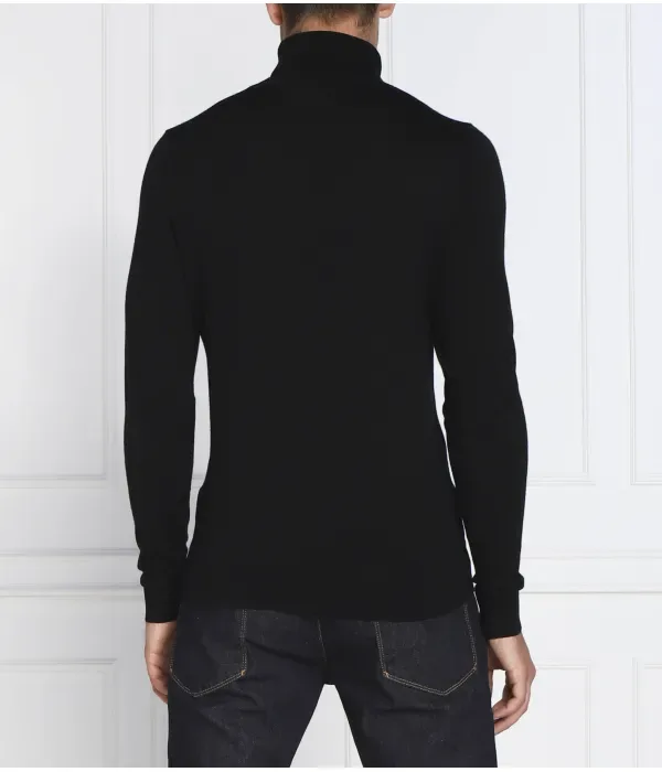 Шерстяная водолазка slim fit Calvin Klein, черный — фото 4