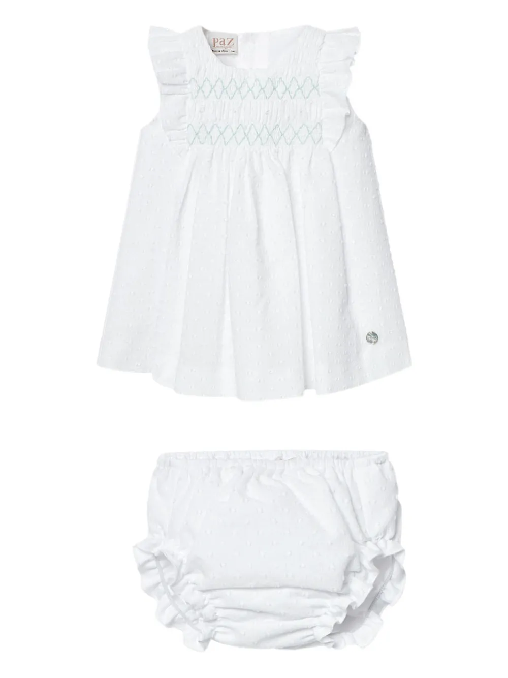 

Платье Smocked ruffled dress set Paz Rodriguez, белый