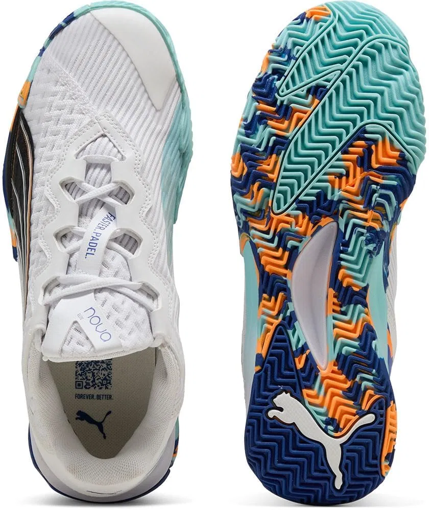 Кроссовки теннисные PUMA, Puma White Puma Black Vivid Blue Heat Fire — фото 2