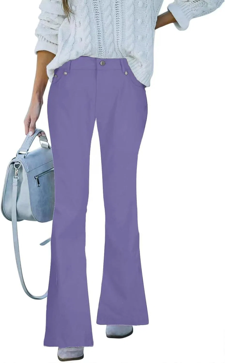 Джинсы клеш Women's High Waisted Flare Jeans фиолетовый — фото 2