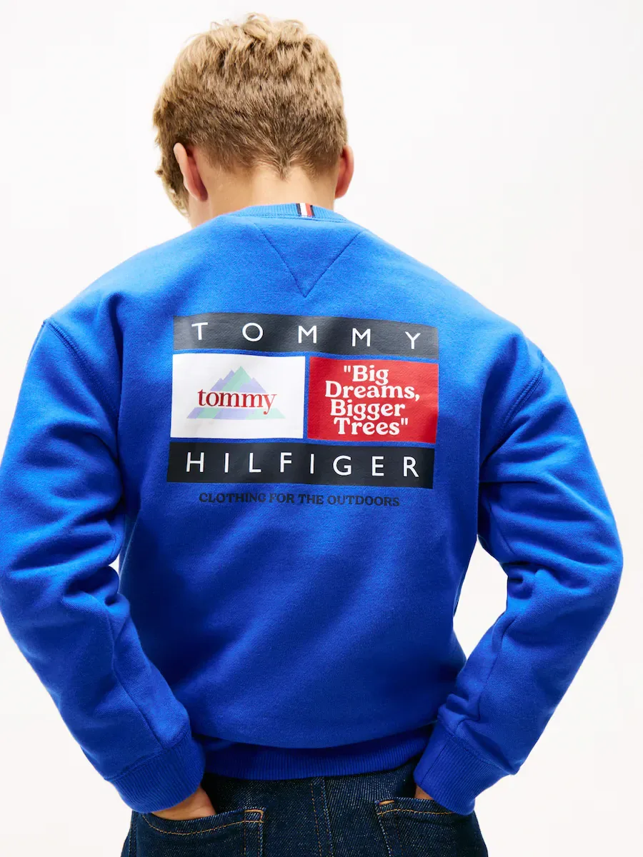 Детская толстовка с графическими рисунками Tommy Hilfiger, синий — фото 3