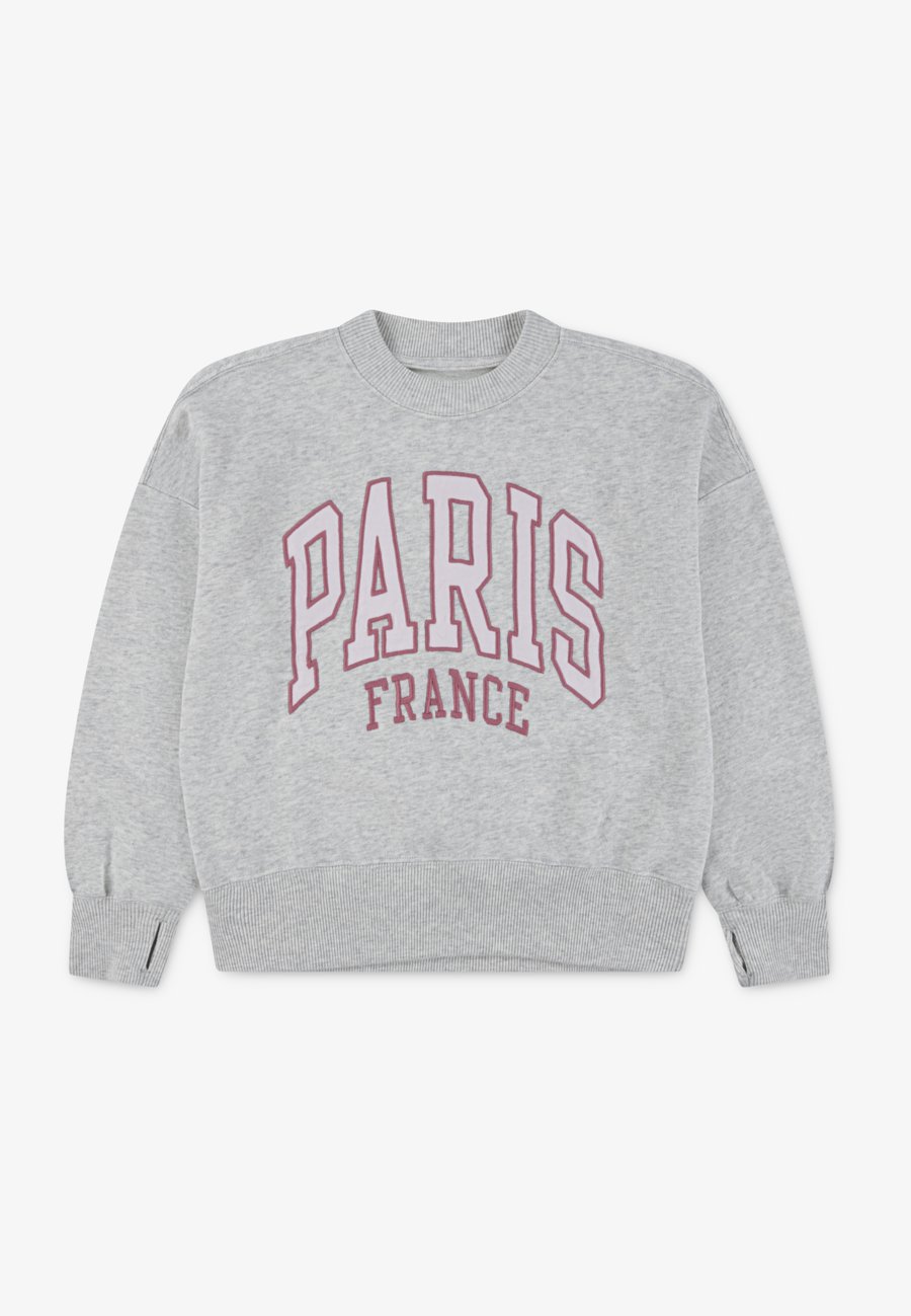 Толстовка Abercrombie & Fitch I HEART PARIS CREW, Light Grey Heather/Light Grey — фото 4